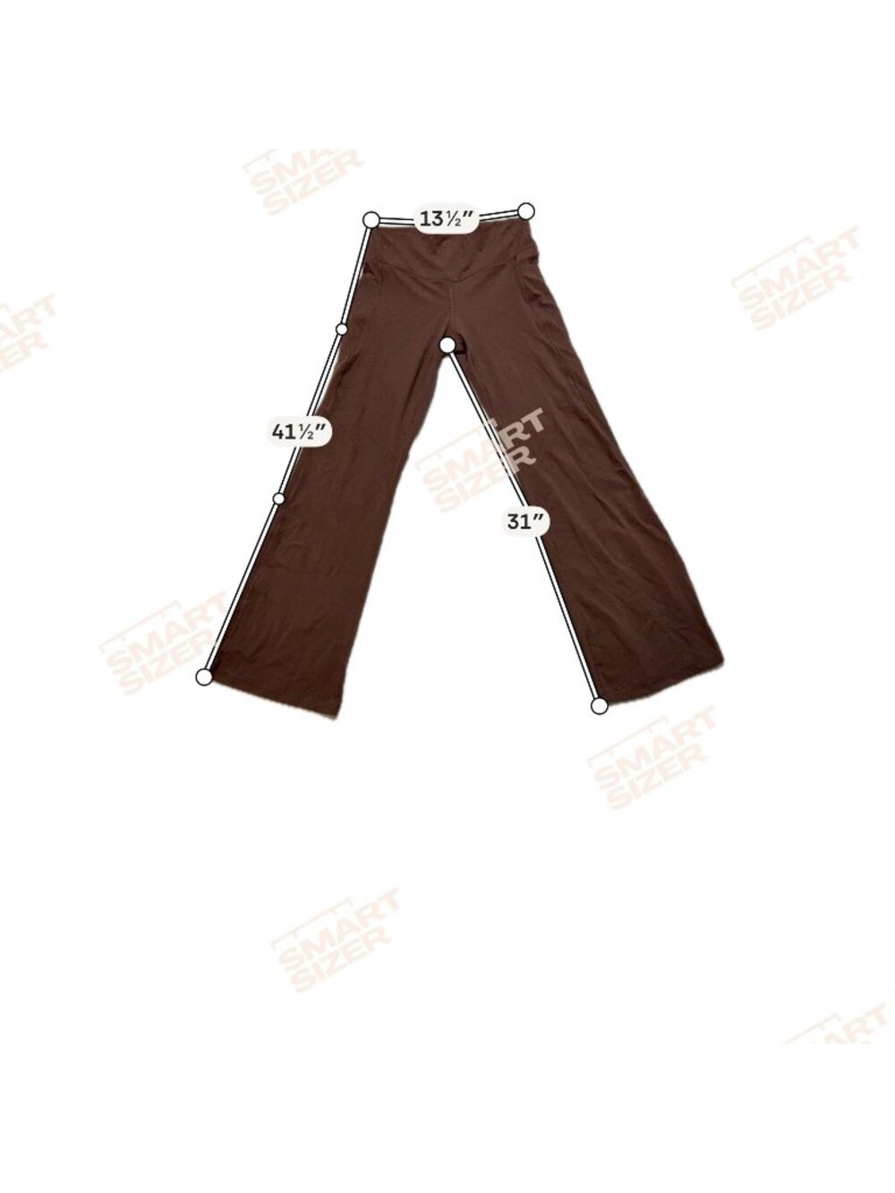 Brown Flared Yoga Pants With High-Waist Design Stretch Fabric And Relaxed Fit SI